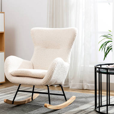 White fabric rocking chair new arrivals